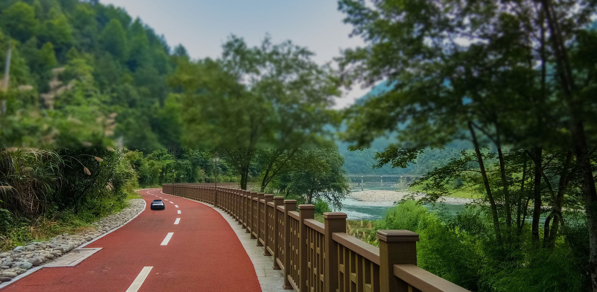 Colored ceramic particle anti-skid pavement